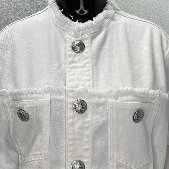 Zadig & Voltaire Women’s Kaely Destroy Denim Jacket Size S Judo White - Picture 10 of 11